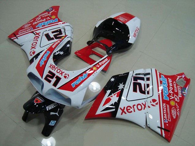 1993-2005 Rot Weiß Xerox 21 Ducati 748 916 996 996S Motorrad Vollverkleidung 1993-2005 Rot Weiß Xerox 21 Ducati 748 916 996 996S Motorrad Vollverkleidung