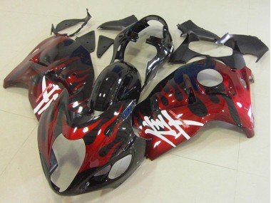 1996-2007 Schwarz rote Flamme GSXR 1300 Hayabusa Motorrad Verkleidung