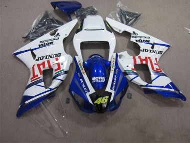 1998-1999 Blau Weiß Motul Dunlop 46 YZF R1 Motorrad Verkleidung