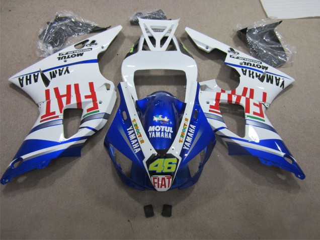 1998-1999 Blau Weiß Motul Fiat 46 YZF R1 Motorrad Verkleidung
