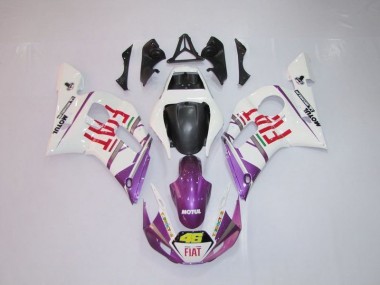 1998-2002 Weiß Lila Fiat 46 YZF R6 Motorrad Verkleidung