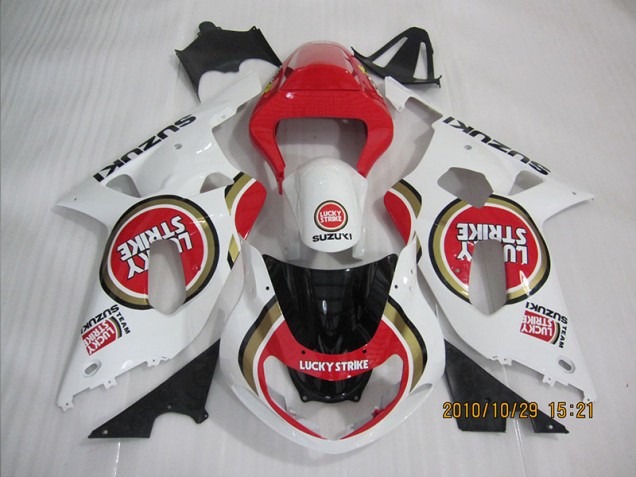 2001-2003 Rot Weiß Lucky Strike GSXR 600 Motorrad Verkleidung