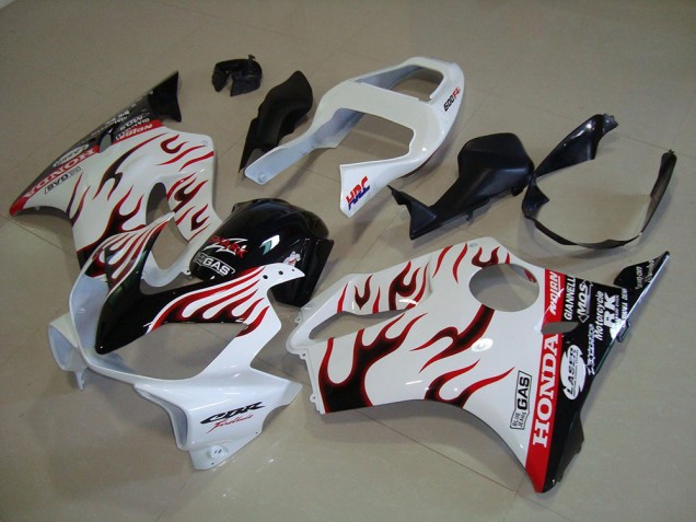 2001-2003 Weiß Flamme CBR600 F4i Motorrad Verkleidung