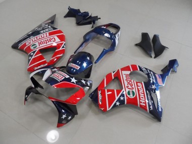 2002-2003 Blau Rot Castrol Zykluswelt CBR900RR 954 Motorrad Verkleidung