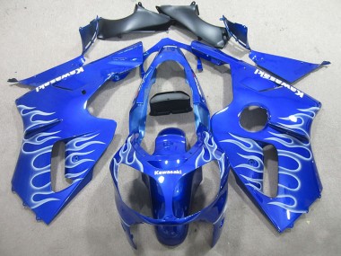 2002-2006 Blau weiße Flamme ZX12R Motorrad Verkleidung