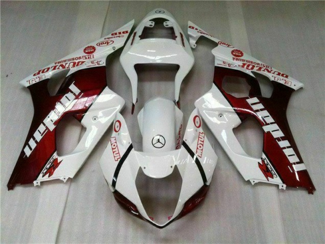2003-2004 Rot Weiß GSXR 1000 Motorrad Verkleidungen 2003-2004 Rot Weiß GSXR 1000 Motorrad Verkleidungen