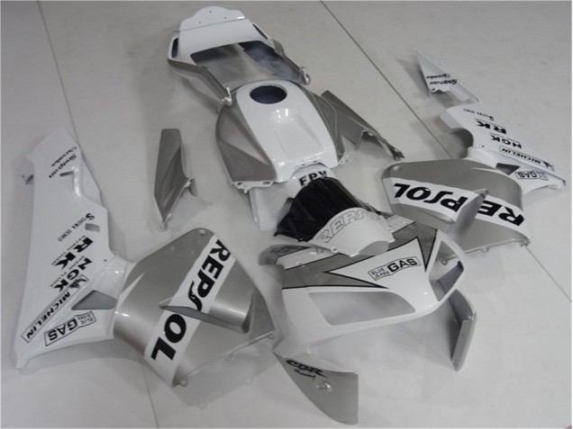 2003-2004 Silver Weiß Schwarz Repsol CBR600RR Motorrad Verkleidung