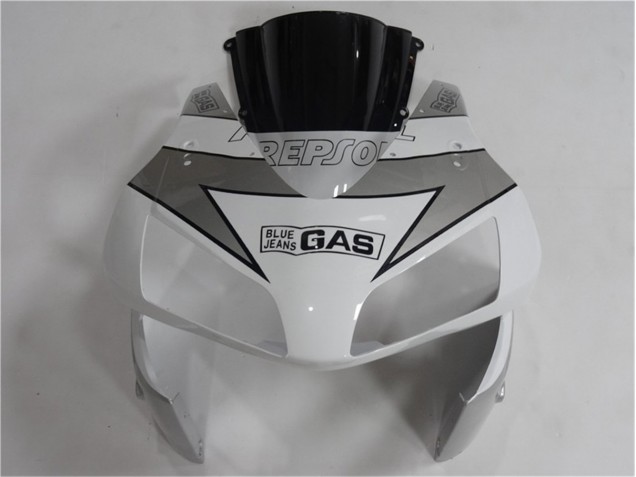 2003-2004 Silver Weiß Schwarz Repsol CBR600RR Motorrad Verkleidung