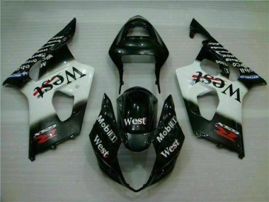 2003-2004 Weiß Schwarz GSXR 1000 Motorrad Verkleidungen