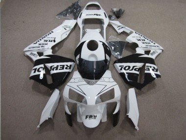2003-2004 Weiß Schwarz Repsol CBR600RR Motorrad Verkleidung