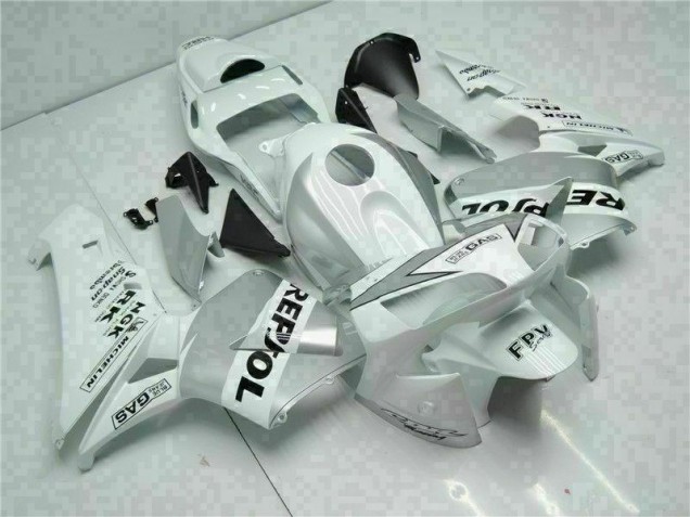 2003-2004 Weiß Silber Repsol CBR600RR Motorrad Verkleidung