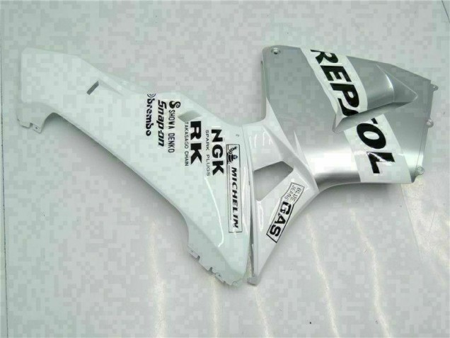 2003-2004 Weiß Silber Repsol CBR600RR Motorrad Verkleidung