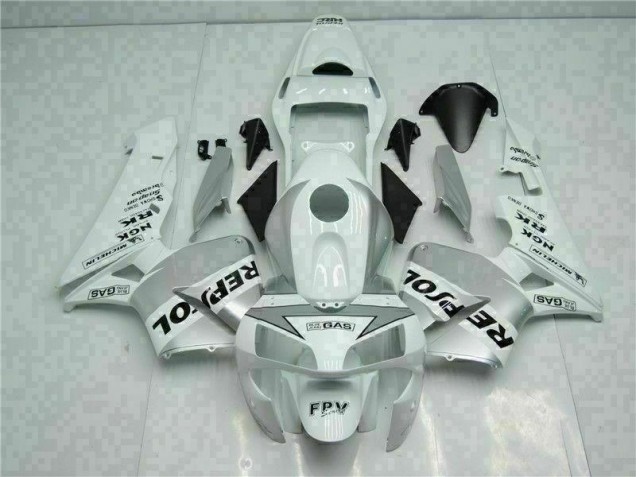 2003-2004 Weiß Silber Repsol CBR600RR Motorrad Verkleidung