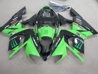 2003-2005 Schwarz grünes Monster ZX10R Motorrad Verkleidung