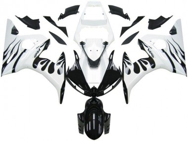 2003-2005 Weiß Flamme Schwarz YZF R6 Motorrad Verkleidung