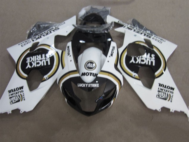 2004-2005 Schwarz Weiß Lucky Strike Motul GSXR 600 Motorrad Verkleidung 2004-2005 Schwarz Weiß Lucky Strike Motul GSXR 600 Motorrad Verkleidung