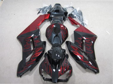 2004-2005 Schwarz rote Flamme CBR1000RR Motorrad Verkleidungen