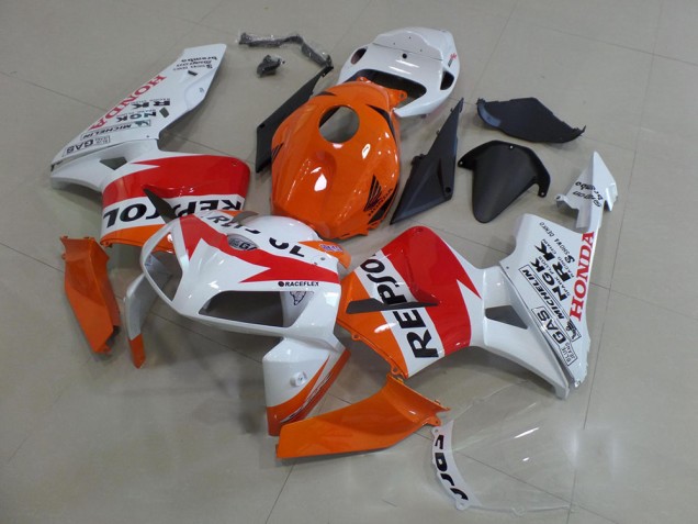 2005-2006 Orange Weiß Repsol CBR600RR Motorrad Verkleidung