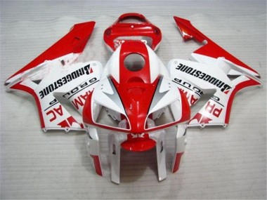 2005-2006 Rot Weiß CBR600RR Motorrad Verkleidung Komplett Sets