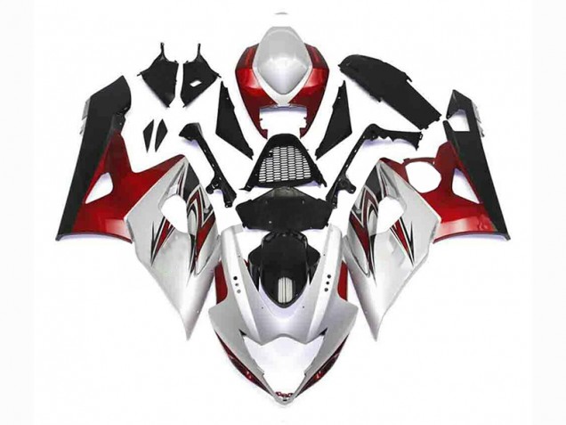 2005-2006 Silber Rot Schwarz GSXR 1000 Motorrad Verkleidung 2005-2006 Silber Rot Schwarz GSXR 1000 Motorrad Verkleidung