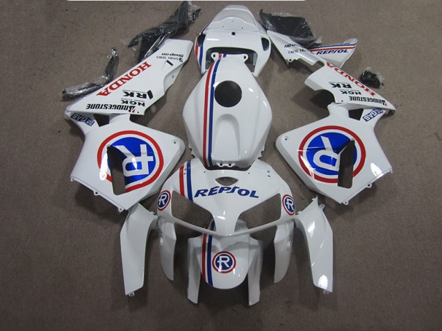 2005-2006 Weiß Blau Repsol CBR600RR Motorrad Verkleidung
