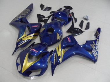 2006-2007 Dunkel blau mit goldenen Streifen CBR1000RR Motorrad Verkleidung