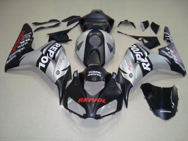 2006-2007 Matt Schwarz Silber Repsol CBR1000RR Motorrad Verkleidungen