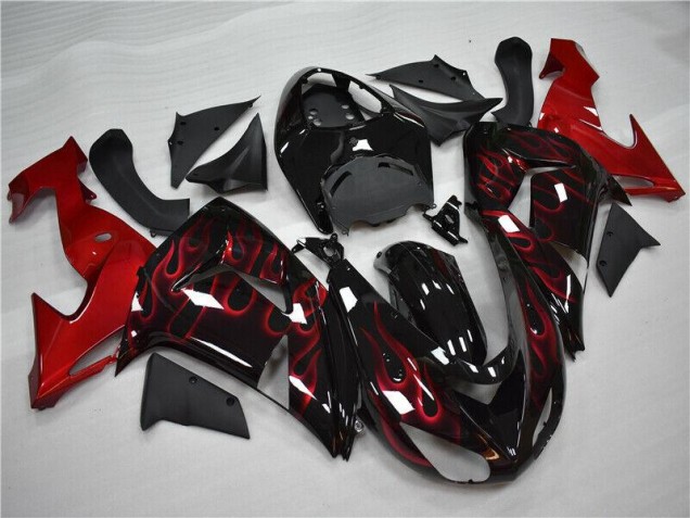 2006-2007 Rot Flamme ZX10R Motorrad Verkleidung
