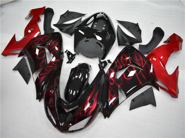 2006-2007 Rot Flamme ZX10R Motorrad Verkleidung