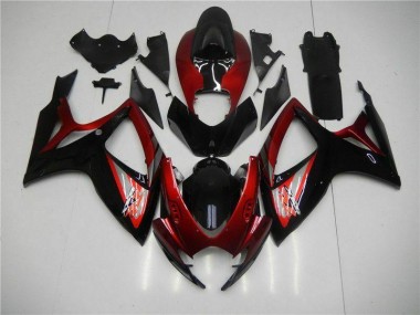 2006-2007 Rot Schwarz GSXR 600/750 Motorrad Verkleidung & Plastik