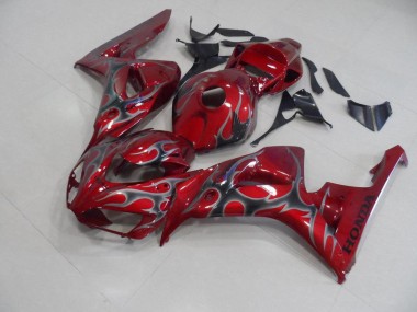 2006-2007 Rot Silber Flamme CBR1000RR Motorrad Verkleidung
