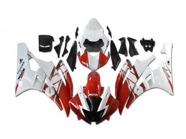 2006-2007 Rot Weiß YZF R6 Motorrad Verkleidung Komplett Sets