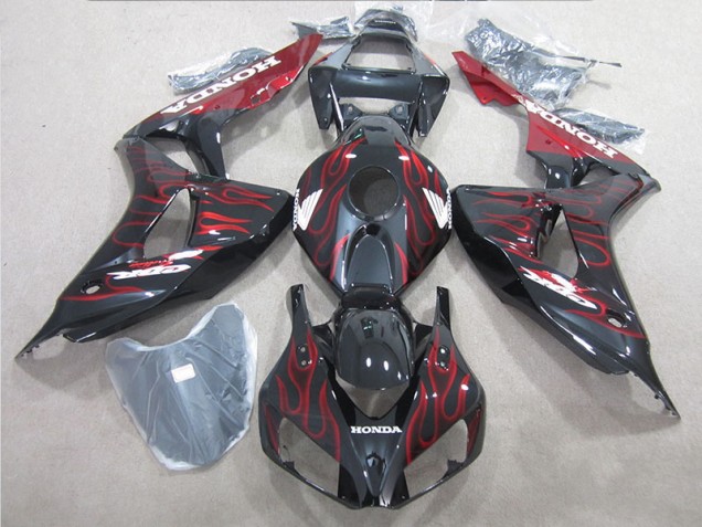 2006-2007 Schwarz rote Flamme CBR1000RR Motorrad Verkleidung 2006-2007 Schwarz rote Flamme CBR1000RR Motorrad Verkleidung