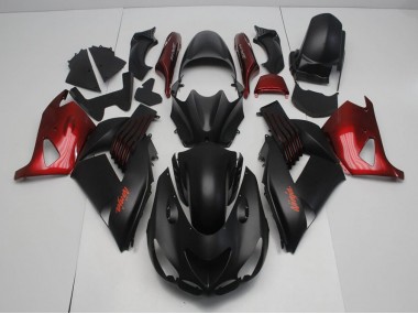 2006-2011 Matt Schwarz und Rot ZX14R ZZR1400 Motorrad Verkleidung