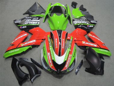 2006-2011 Rot Grün Motocard ZX14R ZZR1400 Motorrad Verkleidung