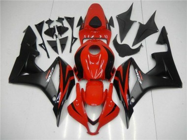 2007-2008 Schwarz Rot CBR600RR Motorrad Verkleidung Komplett Sets