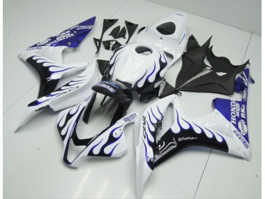 2007-2008 Weiß Blau Flamme CBR600RR Motorrad Verkleidung