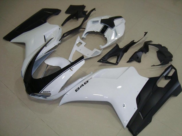 2007-2014 Weiß Matt Schwarz Ducati 848 1098 1198 Motorrad Verkleidung 2007-2014 Weiß Matt Schwarz Ducati 848 1098 1198 Motorrad Verkleidung