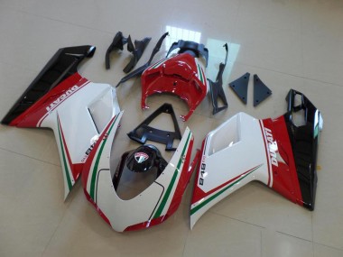 2007-2014 Weiß Rot Ducati 848 1098 1198 Motorrad Verkleidung