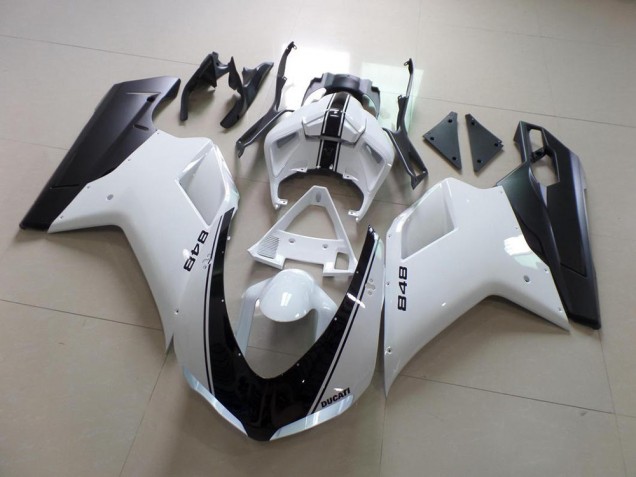 2007-2014 Weiß Und Schwarz Streifen Ducati 848 1098 1198 Motorrad Verkleidung 2007-2014 Weiß Und Schwarz Streifen Ducati 848 1098 1198 Motorrad Verkleidung