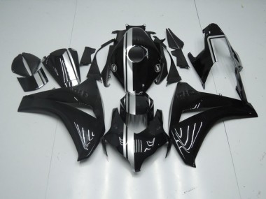 2008-2011 Glänzend Schwarz mit silbernem Streifen CBR1000RR Motorrad Verkleidung