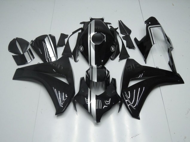 2008-2011 Glänzend Schwarz mit silbernem Streifen CBR1000RR Motorrad Verkleidung
