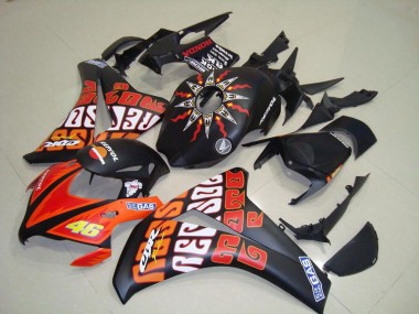 2008-2011 Rossi Matt Schwarz CBR1000RR Motorrad Verkleidung
