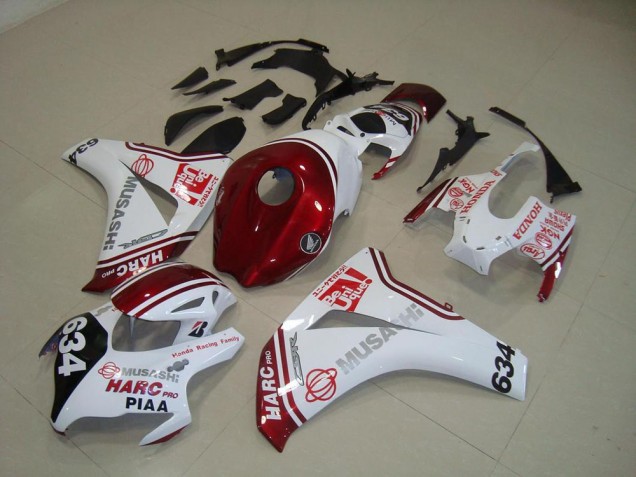 2008-2011 Weiß Rot HARC Pro PIAA 634 CBR1000RR Motorrad Verkleidung 2008-2011 Weiß Rot HARC Pro PIAA 634 CBR1000RR Motorrad Verkleidung