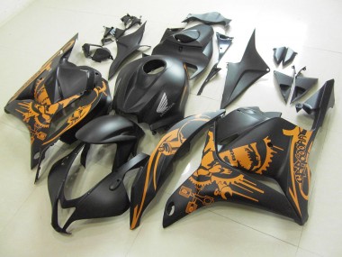 2009-2012 Matt Schwarzer Orange Aufkleber CBR600RR Motorrad Verkleidung