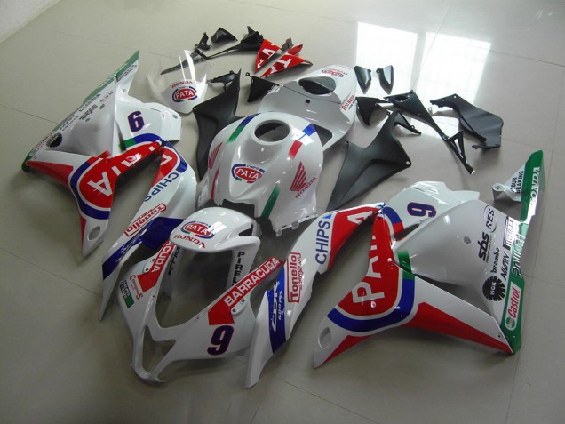 2009-2012 Rot Weiß Pata CBR600RR Motorrad Verkleidung 2009-2012 Rot Weiß Pata CBR600RR Motorrad Verkleidung