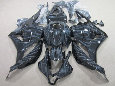 2009-2012 Schwarz Silber Flamme CBR600RR Motorrad Verkleidung
