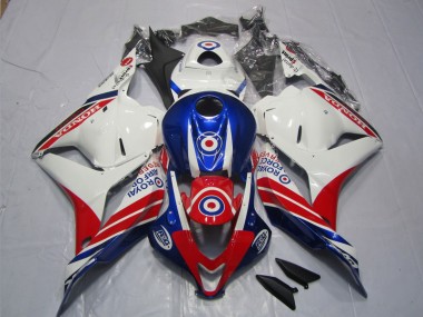 2009-2012 Weiß Blau Rot CBR600RR Motorrad Verkleidung