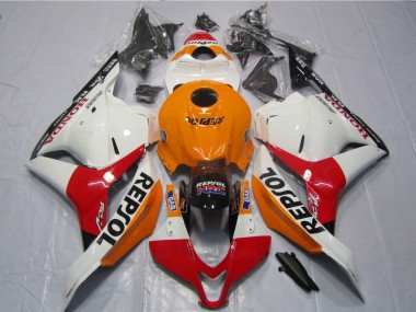 2009-2012 Weiß Orange Schwarz Repsol CBR600RR Motorrad Verkleidung
