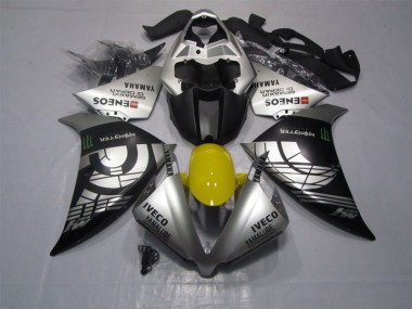 2012-2014 Schwarz Silber Iveco Yamalube Monster YZF R1 Motorrad Verkleidung